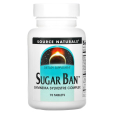Средство для снижения сахара в крови, Sugar Ban, Source Naturals, 75 таблеток