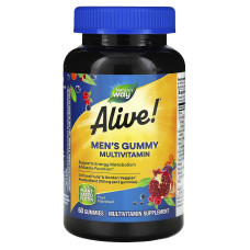 Вітаміни для чоловіків, Men's Gummy Vitamins, Nature's Way, Alive! фрукти, 60 жувальних цукерок