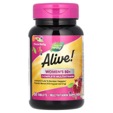 Мультивитамины для женщин старше 50 лет, Alive! Women's 50+, Nature's Way, 50 таблеток