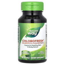Хлорофилл, Chlorophyll Concentrate, Nature's Way, концентрат, 100 мг, 90 гелевых капсул (50 мг на капсулу)