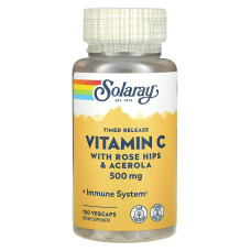 Витамин С, Vitamin C, Solaray, двухфазное высвобождение, 500 мг, 100 капсул
