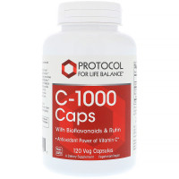 Вітамін C з біофлавоноїдами та рутином, Vitamin C, Protocol for Life Balance, 120 вегетаріанських капсул