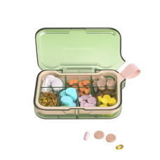 Органайзер для таблеток на 7 отделений, 7 Case Pill Organizer Pill Box & Travel Pill Case, MEMOSAN, мятно-зеленый