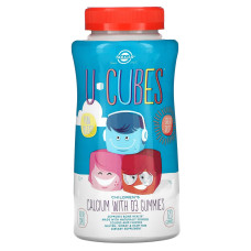 Кальций с витамином D3 для детей, U-Cubes, Children's Calcium With D3, Solgar, со вкусом клубники, 120 жевательных конфет