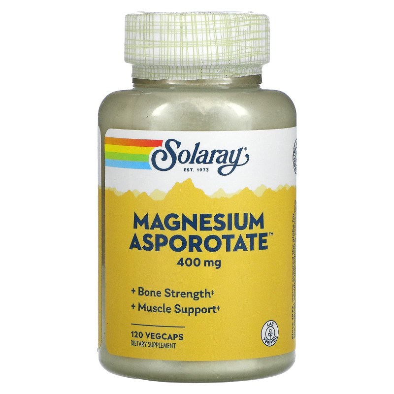 Магній аспартат, Magnesium Asporotate, Solaray, 120 капсул