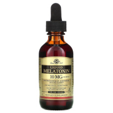 Мелатонин, Melatonin, Solgar, жидкий, вкус черной вишни, 10 мг, 59 мл