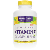 Вітамін С (L-аскорбінова кислота), Vitamin C, Healthy Origins, 1000 мг, 360 вегетаріанських капсул