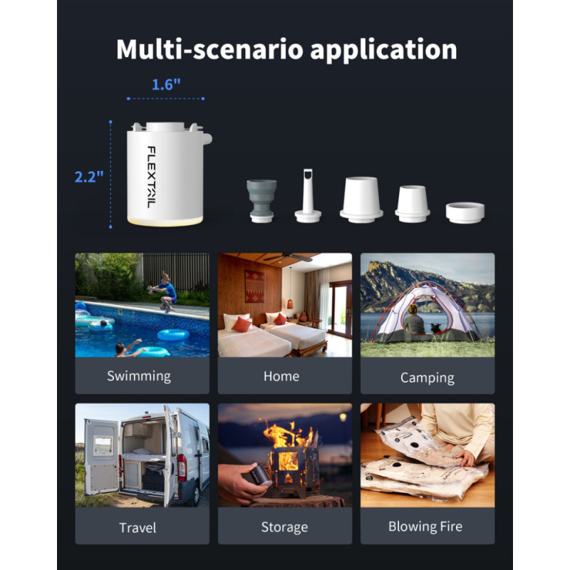 Насос-ліхтар кемпінговий Flextail Tiny Pump Х, чорний