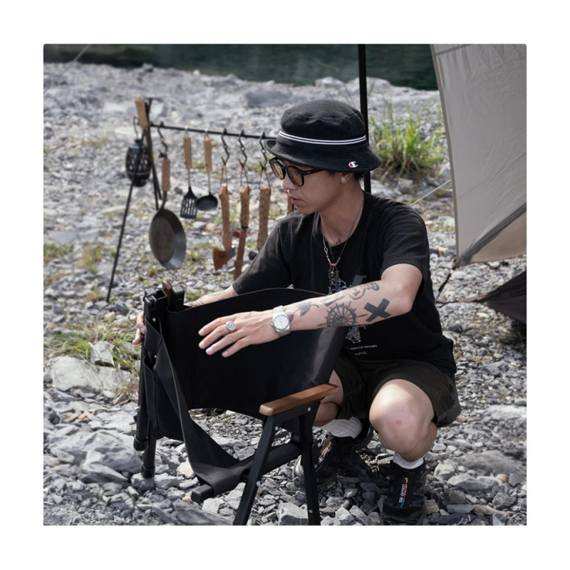 Крісло складане Naturehike CNK2350JJ015, алюміній, чорний