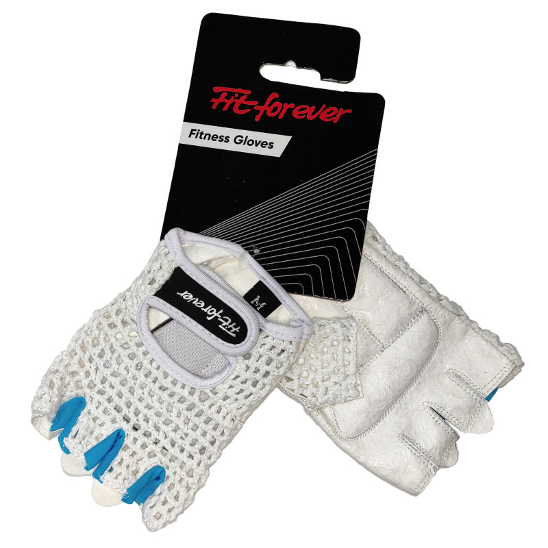 Рукавички для фітнесу Fit forever Fit Work AI-04-1569-D білий-синій S