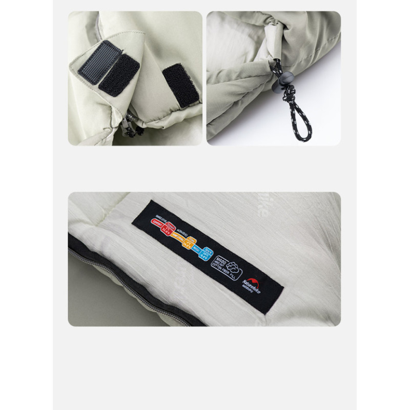 Спальний мішок з капюшоном Naturehike M300 NH20MSD02, зелений, лівий