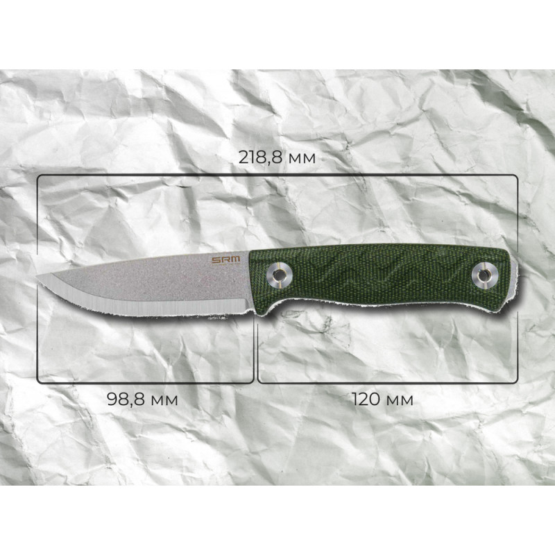 Ніж з чохлом SRM 702T-MP, темно-зелений