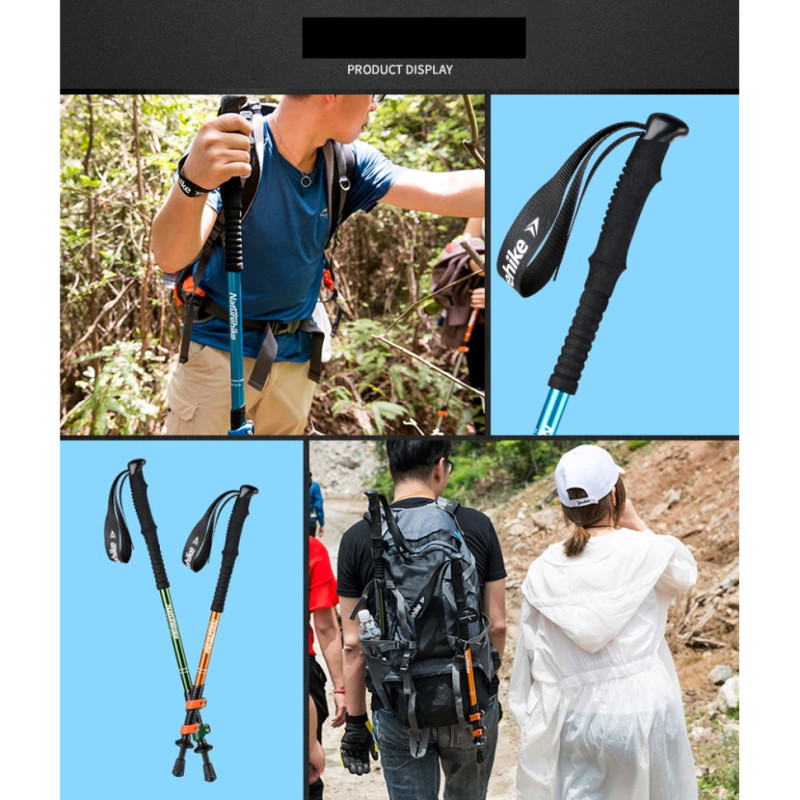 Трекінгова палиця 3-сек. Naturehike Women 6061 AL NH17D001-Z, 57-120 см, алюміній, зелена