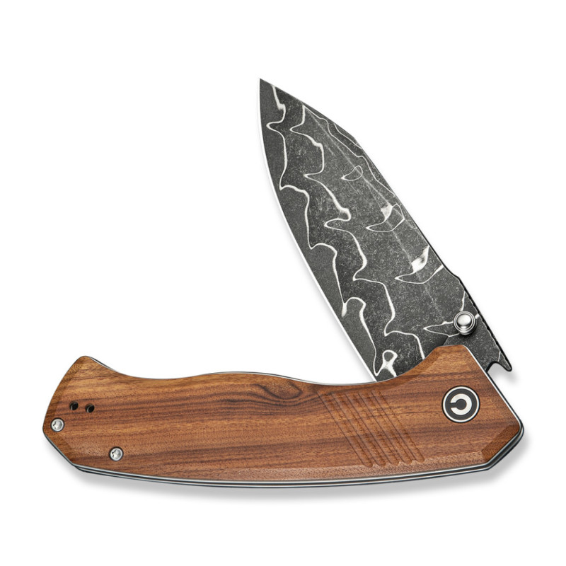 Ніж складаний туристичний Civivi Placoid, (9.3 см) Damascus / Guibourtia Wood