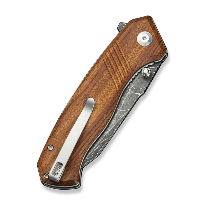 Ніж складаний туристичний Civivi Placoid, (9.3 см) Damascus / Guibourtia Wood