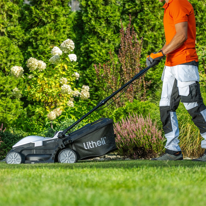 Акумуляторна газонокосарка Litheli, живлення від павербанку (УМБ Litheli Power Bank 20000 mAh, 45 W, 4А, 1 шт в комплекті)