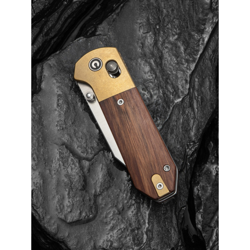 Ніж складаний кишеньковий Civivi Yonder Clip Point (7.3 см) 14C28N / Wood and Brass натуральний