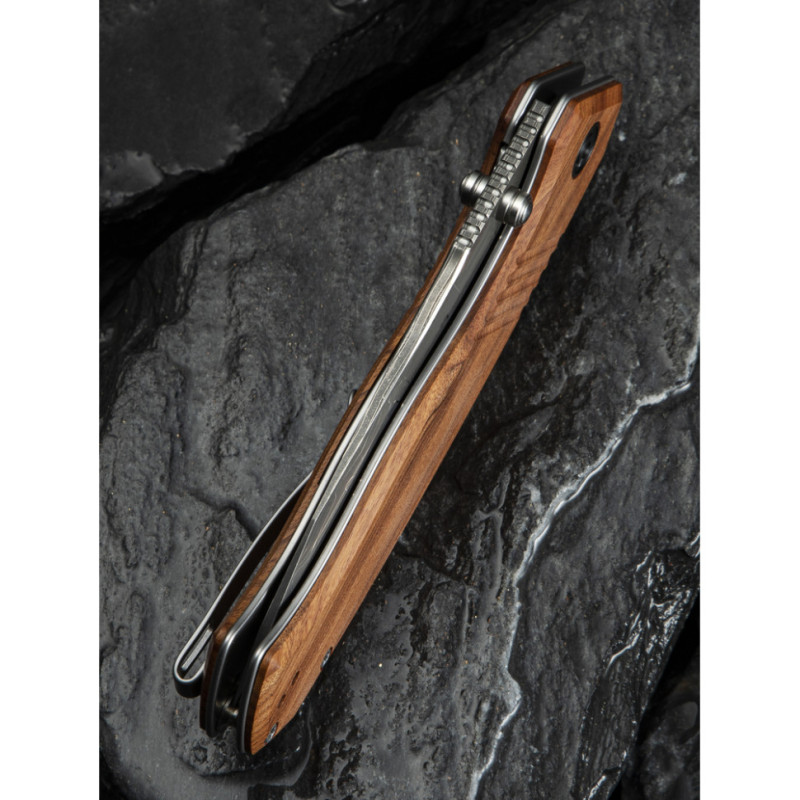 Ніж складаний туристичний Civivi Placoid, (9.3 см) Damascus / Guibourtia Wood