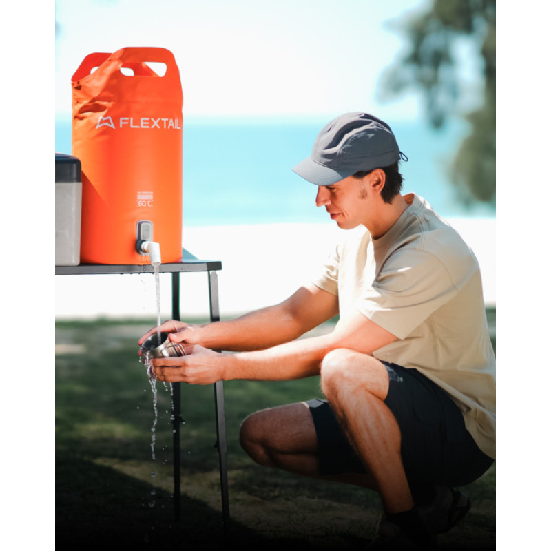 Душ портативний із ємністю та насосом Flextail Tiny Shower Bucket, 20л, помаранчевий