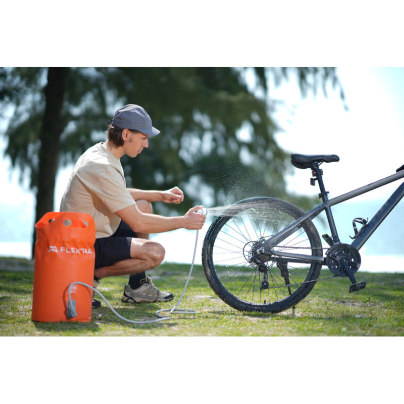 Душ портативний із ємністю та насосом Flextail Tiny Shower Bucket, 20л, помаранчевий