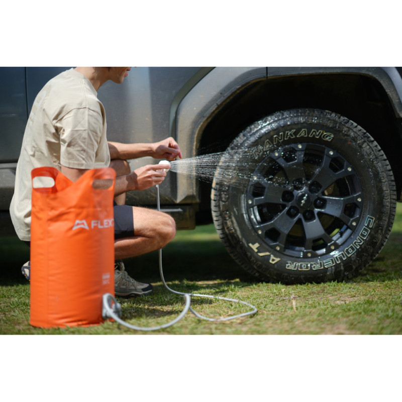 Душ портативний із ємністю та насосом Flextail Tiny Shower Bucket, 20л, помаранчевий