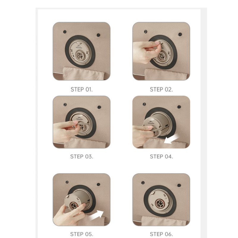 Самонадувний матрац, трьохмісний, із вбудованою помпою Naturehike CNK2450WS040, 250 мм, сірий