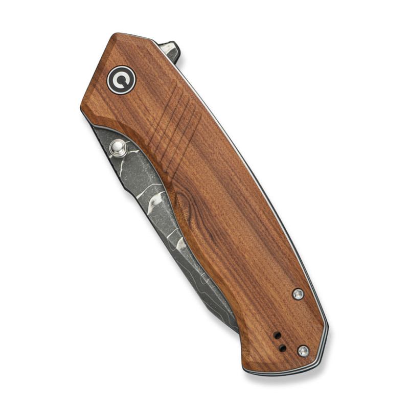 Ніж складаний туристичний Civivi Placoid, (9.3 см) Damascus / Guibourtia Wood