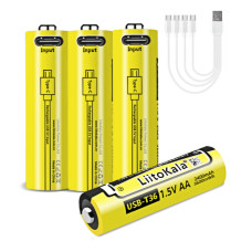 Набір акумуляторів з 4 шт LiitoKala USB-T36 + USB Type-C кабель зарядки