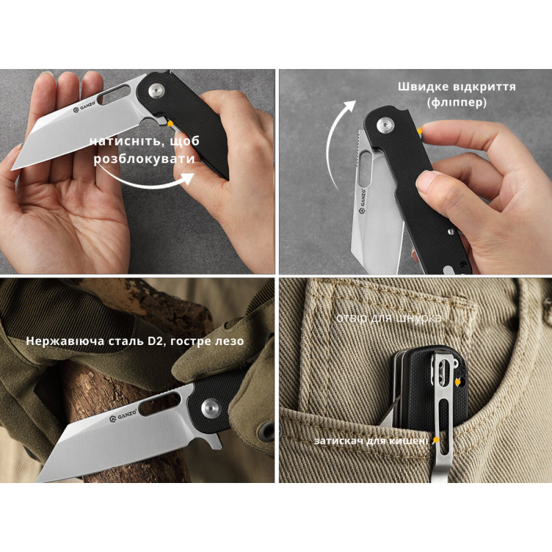Ніж складаний Ganzo G770-BK