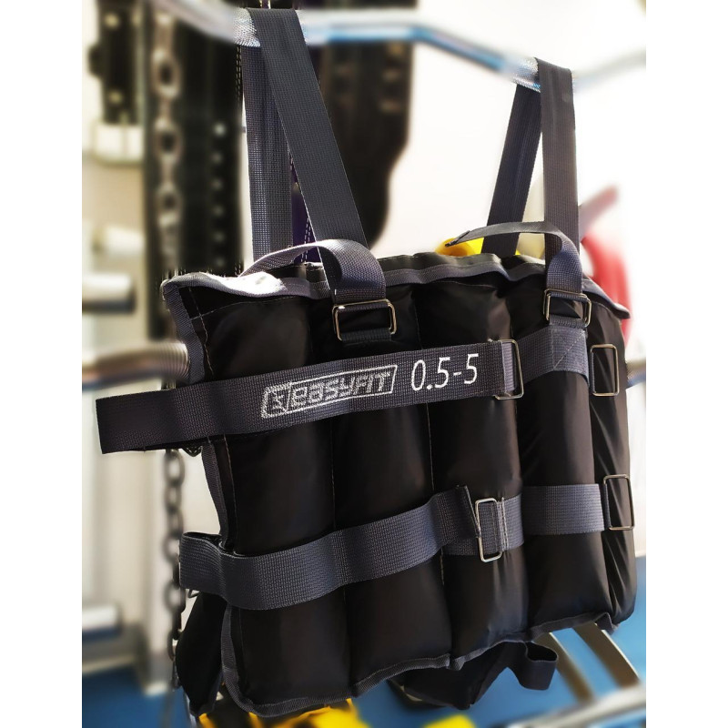 Утяжелитель-трансформер для ног и рук EasyFit наборной (жилет), Вес 0,5-5 кг, Оксфорд, Песок, Черный