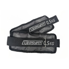 Утяжелители для ног и рук с металлом EasyFit Metal (пара), Вес 0,5 кг, Оксфорд, Металл, Черно-серый