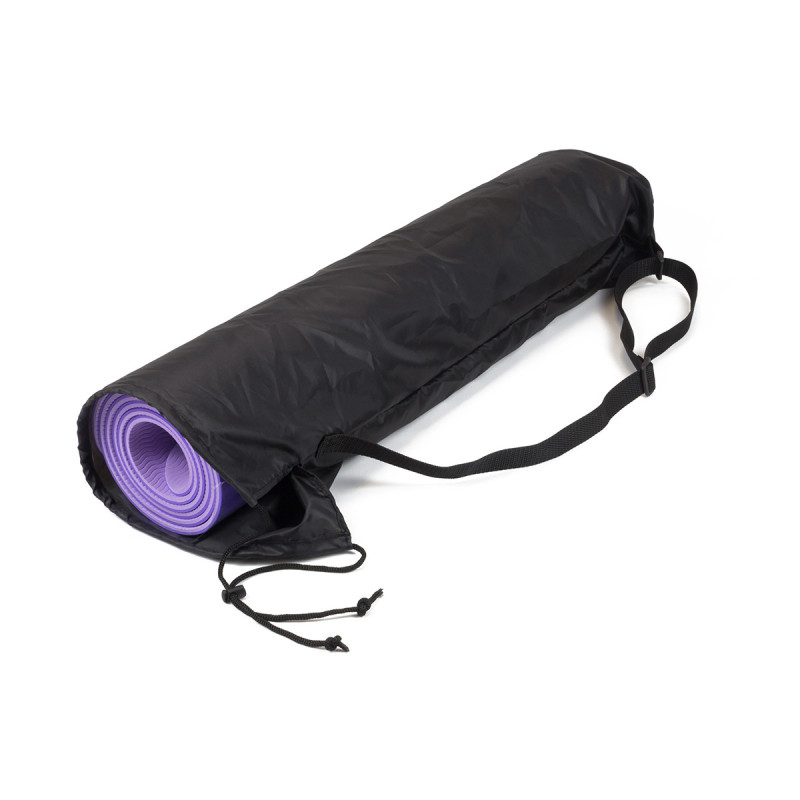 Чохол для килимка, Довжина 65 см, Діаметр 17 см, Поліестер, Чорний, Для зберігання та транспортування спортивного килимка