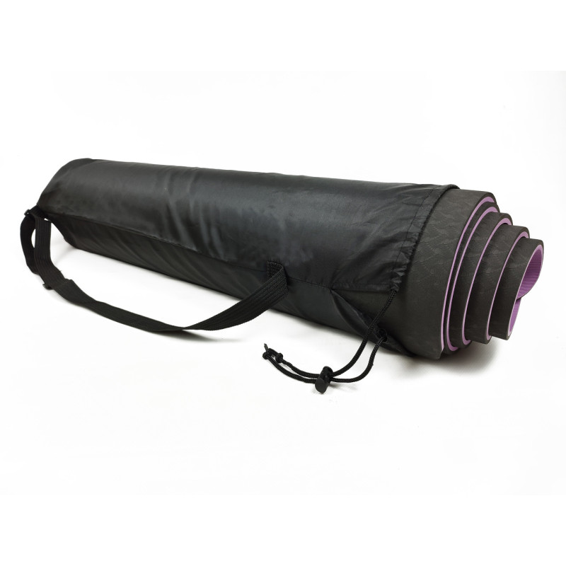 Чохол для килимка, Довжина 65 см, Діаметр 17 см, Поліестер, Чорний, Для зберігання та транспортування спортивного килимка