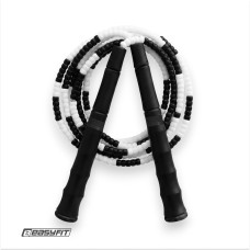 Бісерна скакалка EasyFit FreeRope, Довжина 2,7 м, Чорно-білий, Для роуп-скіппінгу, фристайлу та функціональних тренувань