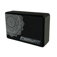 Блок для йоги EasyFit EVA, Длина 23 см, Ширина 15,5 см, Пена EVA, Черный с рисунком 