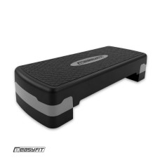 Степ-платформа EasyFit Step-B 2-ступенчатая, 68 см, пластик, чёрно-серый