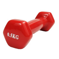 Гантель для фитнеса EasyFit с виниловым покрытием 0,5 кг Красный