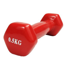 Гантель для фітнесу EasyFit із вініловим покриттям 0,5 кг Червоний