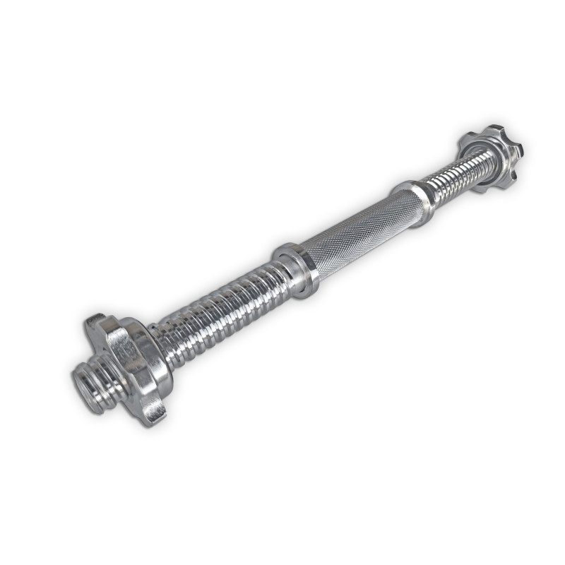 Гантельний гриф EasyFit хромований, Довжина 40 см, Діаметр 28 мм, Сталь, Для силових тренувань