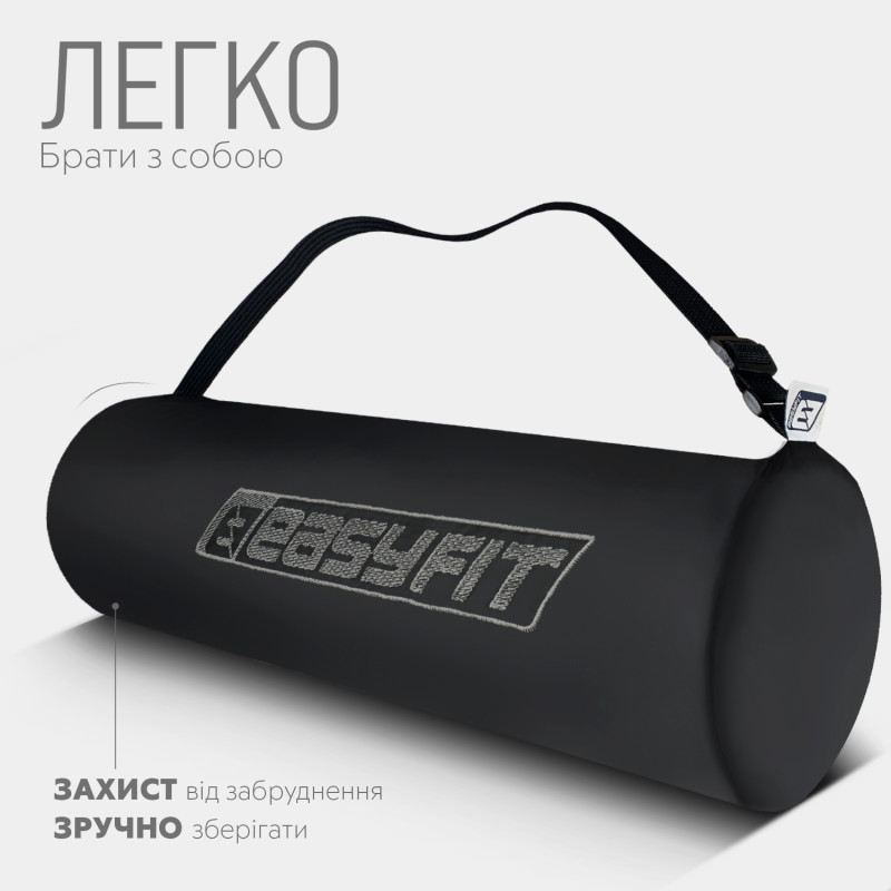 Двошаровий килимок EasyFit для пілатесу, фітнесу та йоги, 183x61 см, товщина 6 мм, TPE/TC, ECO-Friendly, чорно-червоний