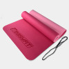 Двухслойный коврик EasyFit для пилатеса, фитнеса и йоги, 183x61 см, толщина 6 мм, TPE/TC, ECO-Friendly, розово-светло-розовый