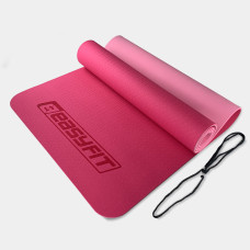 Двухслойный коврик EasyFit для пилатеса, фитнеса и йоги, 183x61 см, толщина 6 мм, TPE/TC, ECO-Friendly, розово-светло-розовый
