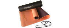 Двошаровий килимок EasyFit для пілатесу, фітнесу та йоги з чохлом, 183x61 см, товщина 6 мм, TPE/TC, ECO-Friendly, персиково-коричневий