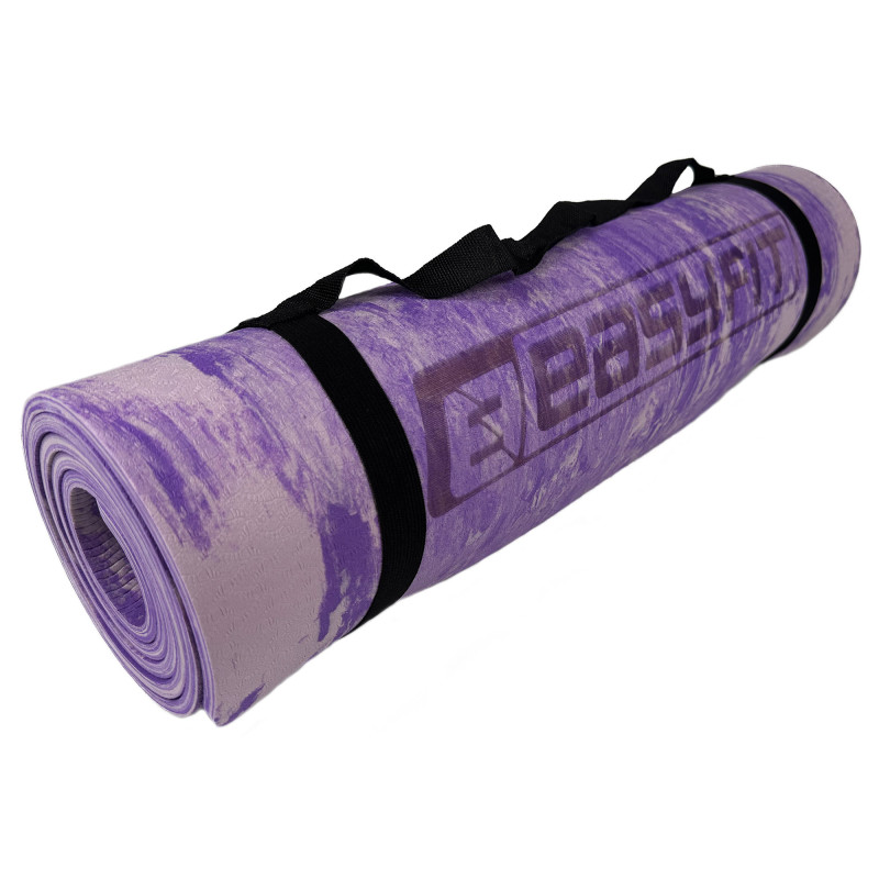 Коврик EasyFit для пилатеса и фитнеса, Размер 183x61 см, Толщина 8 мм, Super EVA, Фиолетовый