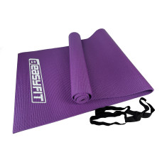 Килимок EasyFit для пілатесу, фітнесу та йоги, 173x61 см, товщина 6 мм, ПВХ, фіолетовий