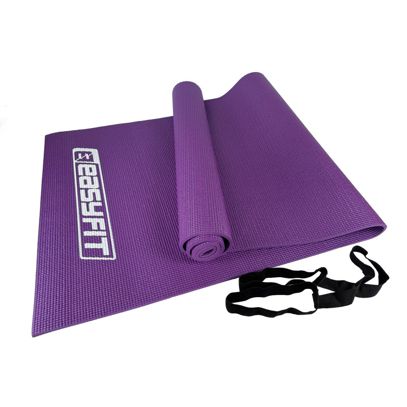 Килимок EasyFit для пілатесу, фітнесу та йоги, 173x61 см, товщина 6 мм, ПВХ, фіолетовий