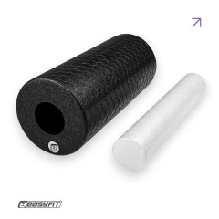 Масажний ролик (валик) EasyFit LightWeight з масажером для стоп, Довжина 33 см, Діаметр 14 см, EPP (спінений поліпропілен), для МФР, фітнесу, йоги та реабілітації, Чорний