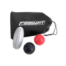 Набор EasyFit PVC Set-1 в сумочке (2 массажных мяча, 1 овальный ролл), ПВХ, Полиэстер, Для массажа и МФР