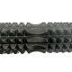 Масажний ролик (валик) EasyFit Grid Roller v.1.2, Довжина 33 см, Діаметр 13 см, Каркас із високоміцного пластику, Піна EVA з масажною поверхнею, для МФР, фітнесу, йоги та реабілітації, Чорний