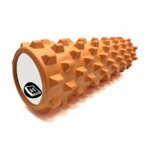 Массажный ролик (валик) EasyFit Grid Roller PRO, Длина 45 см, Диаметр 14 см, Каркас из высокопрочного пластика, Пена EVA с массажной поверхностью 3D, для МФР, фитнеса, йоги и реабилитации, Оранжевый